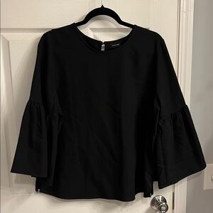 Who What Wear Black Bell Sleeve Blouse